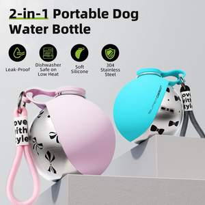 Botella de agua para perros Super Design de 3.42 x 3.42 x 3.54 pulgadas, de acero inoxidable, portátil, a prueba de fugas, para viajes, para perros pequeños - Product Image 4