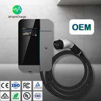 Cargador de Vehículos Eléctricos Wallbox con Resistencia a Impactos IK10, Tipo 1/Tipo 2/GB/NACS Nivel 2 AC 22kW con Protección IP65 a Prueba de Agua para Uso en Estacionamientos Públicos