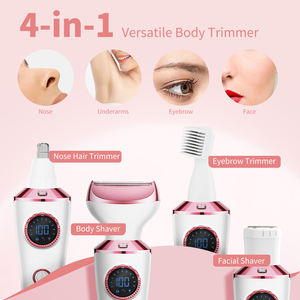 Lâminas elétricas LED Display para Mulheres Molhadas/Secas Lady Shaver 4 em 1 Removedor de Cabelo Sem Fio Impermeável Smooth Silky Portátil Bikini - Product Image 2