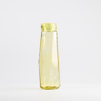 Botol air kaca bening tahan panas, botol air kaca kapasitas besar logo kustom 400ml/14OZ