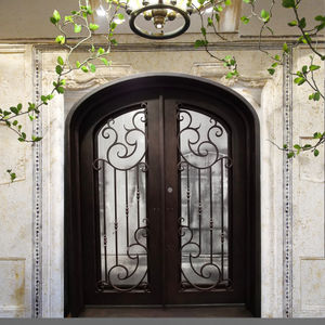 2025 nuevo estilo francés moderno barato entrada superior moda puerta clásica características <span class=keywords><strong>de</strong></span> seguridad frontal hierro forjado ceja diseño elíptico - Product Image 5