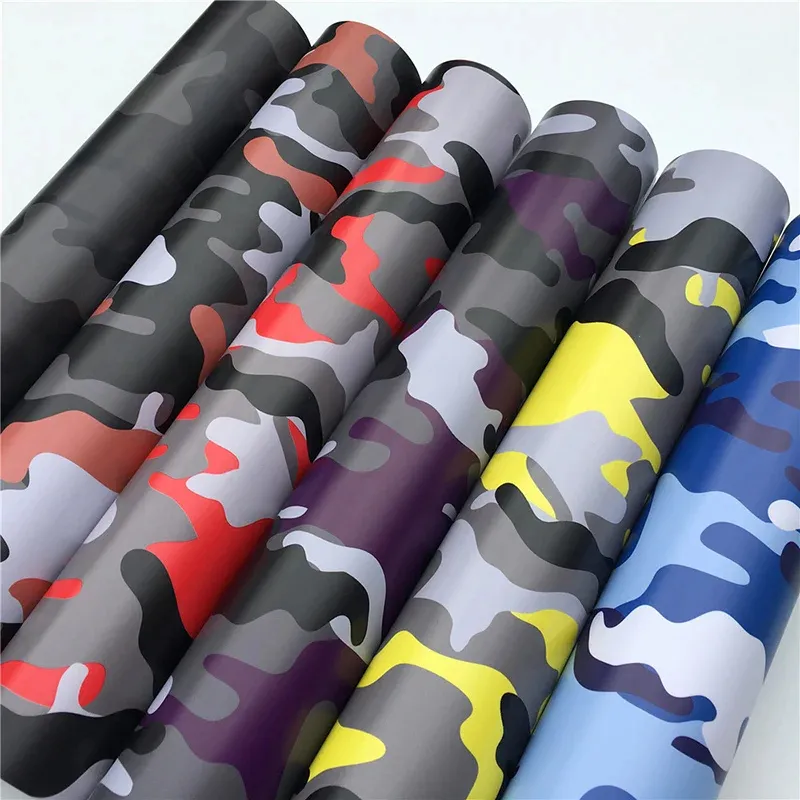 Wholesales Camo Vinyl Wrap Multi Designs Camouflage Vinyl Wrap Car Laptop Mobile Phone Back Skin Car Wrap Vinyl Film