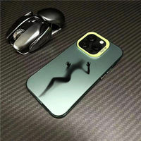 Coque de téléphone pour iPhone 15 Pro Max, iPhone 13, couleur argent mat, avec l'image d'une actrice sexy Phantom.