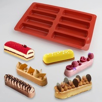 Moule en silicone pour biscuits à doigts à 8 cavités, moule à barres de céréales, moule à chocolat antiadhésif
