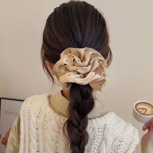 Hot Sale Korean Popular Style Silk High Quality Woman Fashion <b>Bow</b> Wavy Accessories Party Custom Fabric Hair Scrunchies - Product Image 4