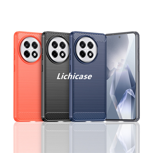 Lichicase Camera Lens Protective Back Cover For OnePlus Ace5 5Pro Carbon Fiber Texture TPU Phone Case