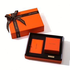 Boîte-cadeau en carton orange OEM pour bijoux et cosmétiques avec ruban et logo personnalisé - Product Image 2