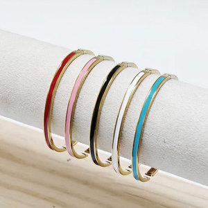Wholesale 316L Stainless Steel 14k 18k Gold Plated Fashion <b>Bracelets</b> & <b>Bangles</b> Enamel <b>Bracelet</b> for Women - Product Image 1