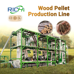 RICHI Ligne de production complète de granulés de biomasse de haute qualité <span class=keywords><strong>ATEX</strong></span> CE 5-10 TPH, machine de fabrication de granulés de bois entièrement automatique - Product Image 1