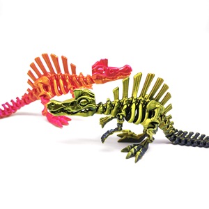 Série de dinosaures multicolores imprimés en 3D avec articulations mobiles et bouche ouvrable, modèle de collection - Product Image 3