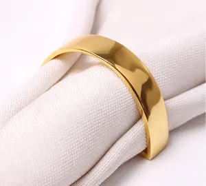 2023 Wholesale home and kitchen Wedding Napkin Rings Gold Table Napkins Ring For Wedding Decoration