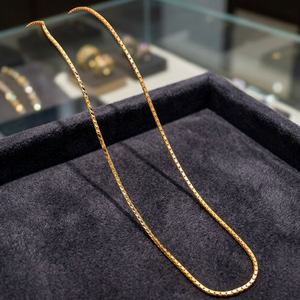 Colliers chaîne maille forçat micro-plaqué or 14K 18K 24K en gros, Colliers chaînes tendance, Chaîne de luxe, Chaîne maille forçat en laiton doré. - Product Image 2
