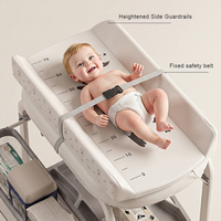 Table à langer portable avec paniers de rangement, commode pliable, station de change réglable en hauteur pour bébé