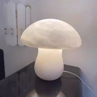 Lampe de table rétro en marbre naturel, lampe de chevet champignon en albâtre espagnol