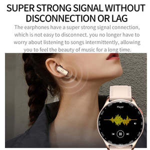 Montre connectée étanche IP67 T97 avec écouteurs sans fil Bluetooth à réduction de bruit, suivi de santé pour hommes et femmes, fonction boussole - Product Image 4