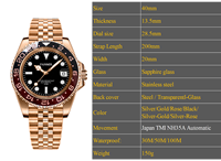 Montre-bracelet en or pour homme, nouveau design, avec logo personnalisable, mouvement NH35, montre mécanique classique pour homme