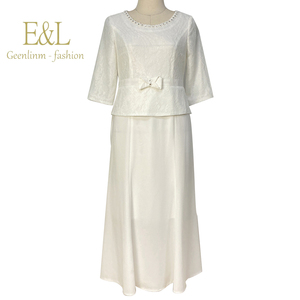 Últimos Modelos de Vestidos Largos Formales Ajustados al Cuerpo, Elegantes, Tipo Lápiz, Blancos, para Oficina, para Damas - Product Image 4