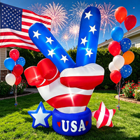 Ballon gonflable en forme de V pour la fête de l'Indépendance, avec lumières LED, décoration lumineuse pour la pièce et ornement de jardin extérieur, vente en gros d'usine