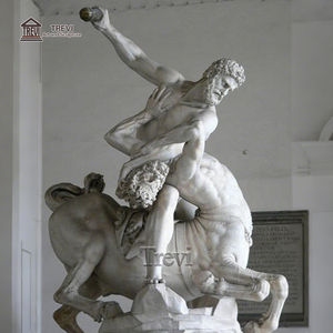 Adorno de reparación de castillo europeo para jardín, escultura de mármol clásica para exteriores, tallada a mano, alto pulido, tamaño real, Hércules Centaur - Product Image 3