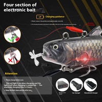 Nouvelles couleurs Robot appât corps de poisson sculpté à la main quatre sections lede leurre de pêche électronique appâts de natation artificiels