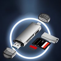 Todo en uno USB 3,0 Tipo C Micro OTG 6 en 1 Adaptador multifunción USB TF SD Lector de tarjetas flash USB para computadora de teléfono móvil