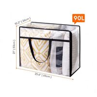 Sacs de rangement modernes 40L en PVC de grande capacité Boîtes de déménagement pliables transparentes pour vêtements et literie couette couette pour stockage de jouets de voyage