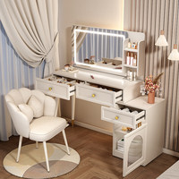 Meuble de dressing moderne pour la maison, coiffeuse en bois sur mesure avec miroir et éclairage, prix de gros