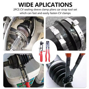 Podofo 2pcs Joint Boot Clamp <b>Pliers</b> <b>Set</b> Hose Band Cut-off <b>Pliers</b> Car Banding Tool Kit Wholesale OEM ODM - Product Image 5