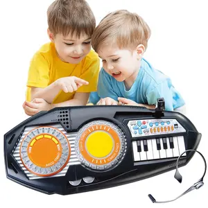 2024新款儿童玩具乐器迪斯科电动键盘钢琴DJ控制器玩具带麦克风