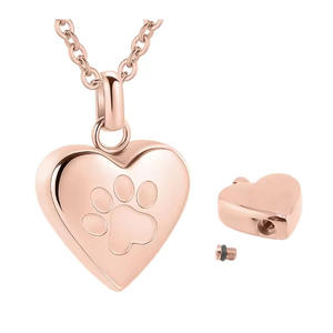 Collana personalizzata di ceneri per animali domestici per cane gatto ricordo ciondolo con stampa zampa di animale domestico - Product Image 1