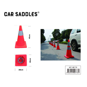 Cônes de signalisation routière de 40 cm de hauteur avec bande réfléchissante pour la sécurité routière - Product Image 3
