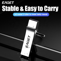 EAGET U9H-4 USB Stick Custom LOGO Grosir Flash Drive USB Bahan Zinc Alloy Hadiah Perusahaan Flash Bellek Disk Memoria USB Pendrive