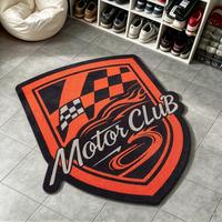 Tapis tufté personnalisé en forme de logo OEM en gros, tapis moelleux avec emblème de marque pour merchandising