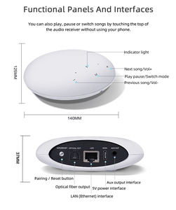 Système <span class=keywords><strong>audio</strong></span> multiroom Airplay pour la maison, <span class=keywords><strong>streamer</strong></span> <span class=keywords><strong>audio</strong></span> Wi-Fi et Bluetooth avec récepteur de musique <span class=keywords><strong>HiFi</strong></span> sans fil optique auxiliaire, amplificateurs - Product Image 5