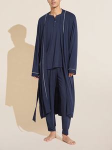 Nouveau luxe hommes Kimono Style vêtements de nuit pyjamas Robes léger Super doux modal marine sommeil Robe pour hommes - Product Image 2