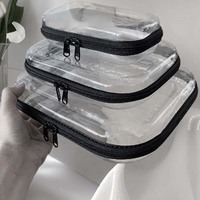 Étui de rangement rigide en plastique PET transparent, pochette de transport à fermeture éclair, organiseur de gadgets numériques quotidiens, boîte à outils, trousse de toilette de voyage