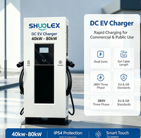 Chargeur EV commercial public SHUOLEX 40kW-80kW à double sortie, station de charge rapide avec écran intelligent, résistant à l'eau IP54