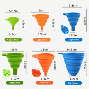 Ensemble d'entonnoirs de cuisine en silicone pliables de qualité alimentaire pour remplir les bouteilles, ustensiles durables pour la restauration - Product Image 2