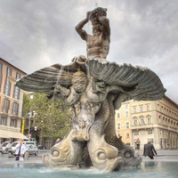 D & Z Art Group Conception professionnelle et sur mesure Énorme fontaine d'eau de luxe en marbre sculptée à la main Poséidon avec statues de chevaux