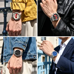 Reloj de Cuarzo Clásico para Hombre PAGANI DESIGN de 41 mm, Movimiento Cronógrafo Original Japonés TMI VK63, Acero Inoxidable, Resistente al Agua - Product Image 3