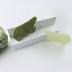 <strong>Best</strong> Selling Xiuyan Green Natural Jade Head Hair Massager Gua Sha Stone <strong>Massage</strong> Comb - Product Image 2