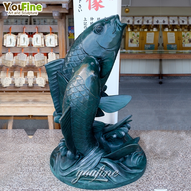 カスタムサイズ屋外庭園装飾ブロンズアロワナ魚像| Alibaba.com