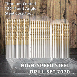 YUFU Titanium Coated High Speed Steel <b>Drill</b> <b>Bit</b> Set 120 Degree Point Straight Shank Twist Bore <b>Bits</b> for <b>Wood</b> Metal - Product Image 2