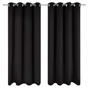 Rèm Chắn Sáng Rộng 280Cm 100% Tùy Chỉnh Chống Cháy Vải Rèm Sợi Màu Đen - Product Image 1