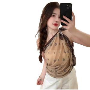 رسام صيفي جديد كلاسيكي طباعة وشاح خفيف الوزن x من البوليستر مربعًا متعدد الاستخدامات - Product Image 5