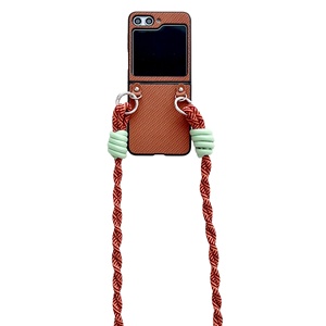 Nouvelle arrivée, étui de téléphone pliable avec cordon tissé, pour Z Flip 8/7/6/5/<span class=keywords><strong>4</strong></span>/3, housse de protection anti-chute pour Motorola 50 Ultra - Product Image 5