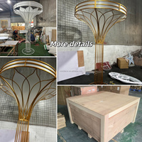 Arche de mariage en métal SMS Golden Lotus Petal, support d'allée, cadre de toile de fond de scène blanche pour décorations d'événements