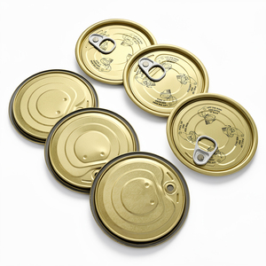 Couverture EOE en fer pour boîte de conserve d'aliments pour animaux de compagnie, compatible avec les aliments en contact alimentaire, à ouverture facile - Product Image 1