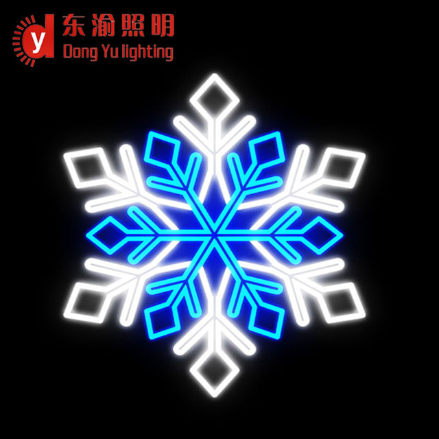 Wholesale LED 2D Christmas Decoration Lights Custom Snowflake Rope Neon Motif Light