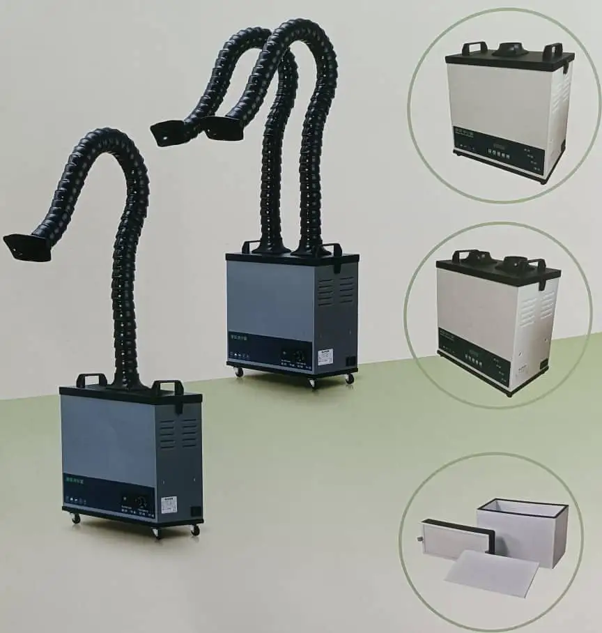 Unità di raccolta e filtrazione del fumo portatile dell'estrattore del fumo del salone del taglio laser